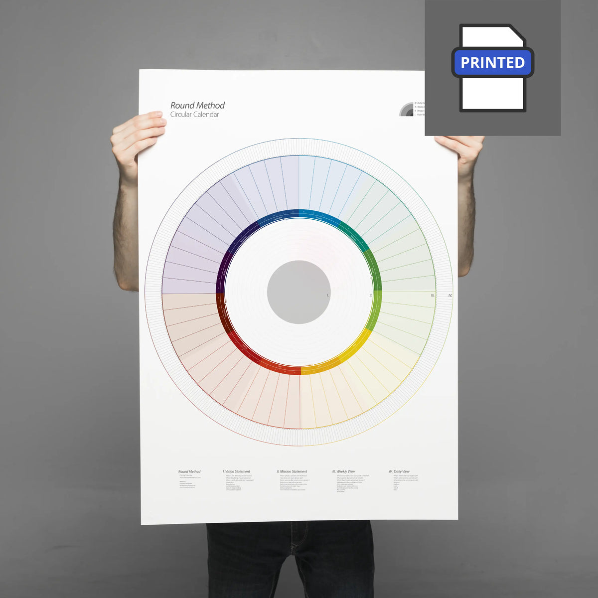 Round Calander Circular Calendar 2025 (Printed & Digital) - The Round Method